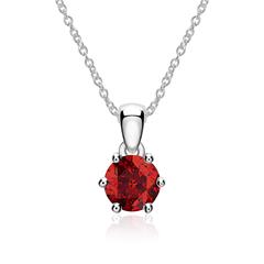 585er Weißgold Kette mit Granat