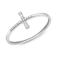 585er Weißgold Ring Kreuz 17 Diamanten Unkategorisiert online kaufen