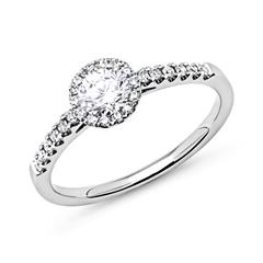 750er Weißgold Halo Ring mit Diamanten Unkategorisiert online kaufen