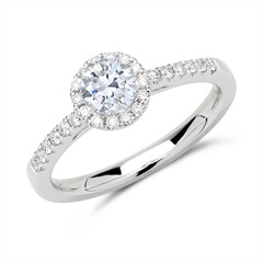 750er Weißgold Halo Ring mit Diamanten Unkategorisiert online kaufen