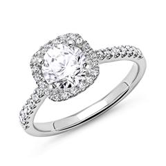 750er Weißgold Halo Ring mit Diamanten Unkategorisiert online kaufen