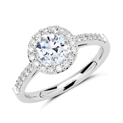 750er Weißgold Halo Ring mit Diamanten Unkategorisiert online kaufen