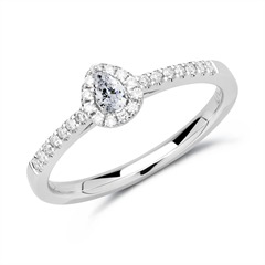750er Weißgold Halo Ring Tropfen Diamanten Unkategorisiert online kaufen