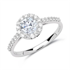950er Platin Verlobungsring mit Diamanten