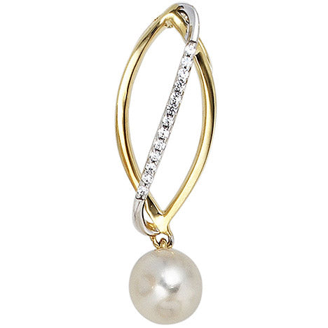 Anhänger 585 Gold Gelbgold 1 Süßwasser Perle 1 Diamant Brillant Perlenanhänger Unkategorisiert online kaufen
