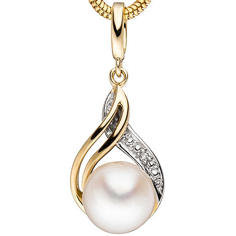 Anhänger 585 Gold Gelbgold 1 Süßwasser Perle 1 Diamant Brillant Perlenanhänger Unkategorisiert online kaufen