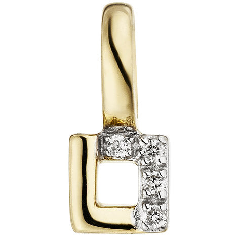 Anhänger 585 Gold Gelbgold 4 Diamanten Brillanten Goldanhänger eckig Unkategorisiert online kaufen