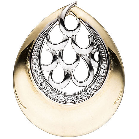 Anhänger 585 Gold Gelbgold bicolor 15 Diamanten Brillanten Diamantanhänger Unkategorisiert online kaufen