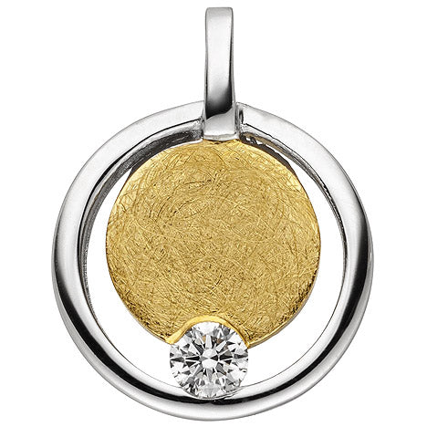 Anhänger 585 Gold Gelbgold bicolor eismatt 1 Diamant Brillant Unkategorisiert online kaufen