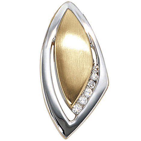 Anhänger 585 Gold Gelbgold bicolor mattiert 6 Diamanten Brillanten Unkategorisiert online kaufen