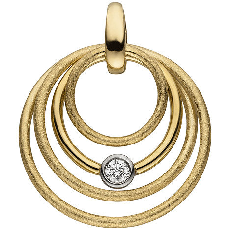 Anhänger 585 Gold Gelbgold eismatt 1 Diamant Brillant Diamantanhänger Unkategorisiert online kaufen