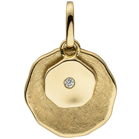 Anhänger 585 Gold Gelbgold eismatt 1 Diamant Brillant Diamantanhänger Unkategorisiert online kaufen