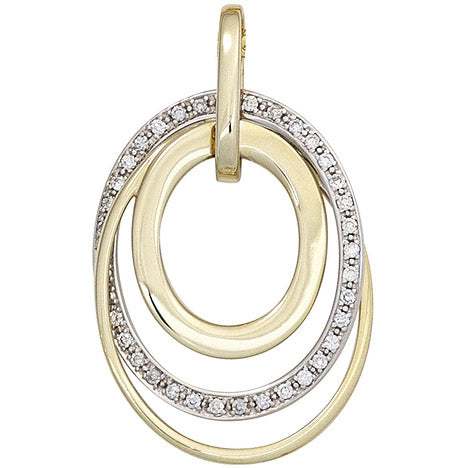 Anhänger 585 Gold Gelbgold Weißgold bicolor 34 Diamanten Brillanten Goldanhänger Unkategorisiert online kaufen