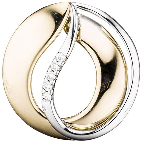 Anhänger 585 Gold Gelbgold Weißgold bicolor 5 Diamanten Brillanten Goldanhäger Unkategorisiert online kaufen