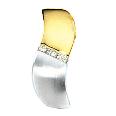 Anhänger 585 Gold Gelbgold Weißgold bicolor teilmatt 3 Diamanten Brillanten Unkategorisiert online kaufen