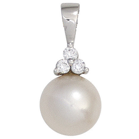 Anhänger 585 Gold Weißgold 1 Süßwasser Perle 3 Diamanten Perlenanhänger Unkategorisiert online kaufen