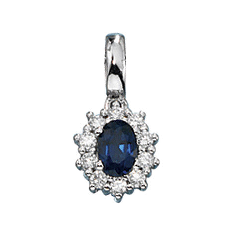Anhänger 585 Gold Weißgold 10 Diamanten Brillanten 1 blauer Safir Goldanhänger Unkategorisiert online kaufen