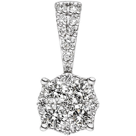 Anhänger 585 Gold Weißgold 18 Diamanten Brillanten 0 39ct. Diamantanhänger Unkategorisiert online kaufen