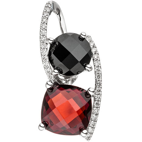 Anhänger 585 Gold Weißgold 29 Diamanten Brillanten 1 Granat rot 1 Onyx Unkategorisiert online kaufen