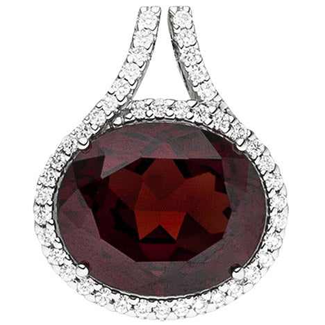 Anhänger 585 Gold Weißgold 44 Diamanten Brillanten 1 Granat rot Granatanhänger Unkategorisiert online kaufen