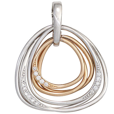Anhänger 585 Gold Weißgold Rotgold bicolor 17 Diamanten Brillanten Unkategorisiert online kaufen
