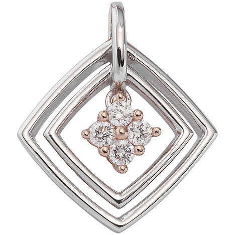 Anhänger 585 Gold Weißgold Rotgold bicolor 4 Diamanten Brillanten Goldanhänger Unkategorisiert online kaufen