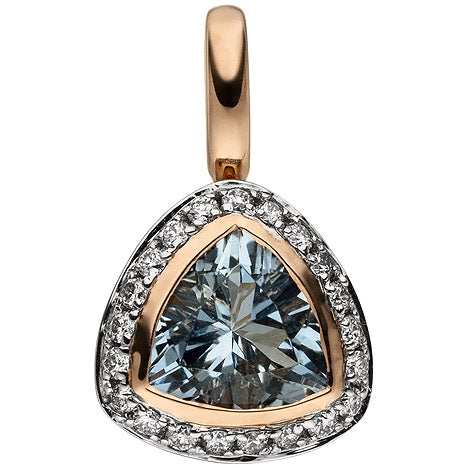 Anhänger 585 Rotgold 21 Diamanten Brillanten 1 Aquamarin hellblau blau Unkategorisiert online kaufen