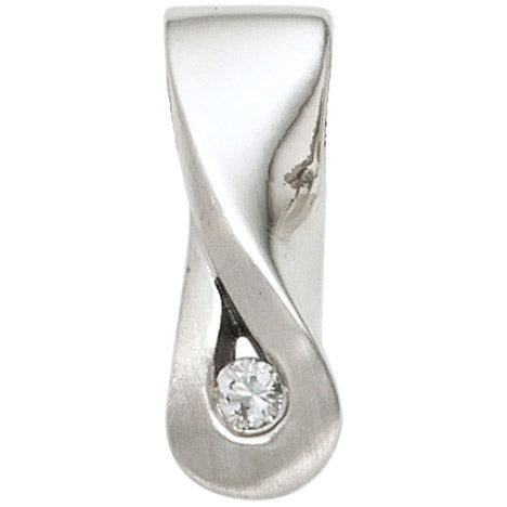 Anhänger 925 Sterling Silber rhodiniert mattiert 1 Diamant Brillant Unkategorisiert online kaufen