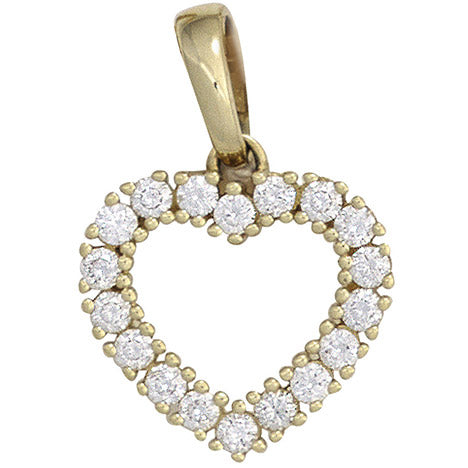Anhänger Herz 585 Gold Gelbgold 18 Diamanten Brillanten 0 50ct. Herzanhänger Unkategorisiert online kaufen