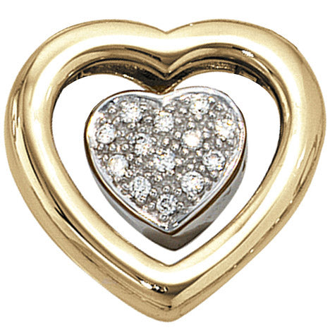 Anhänger Herz 585 Gold Gelbgold Weißgold bicolor 13 Diamanten Brillanten Unkategorisiert online kaufen