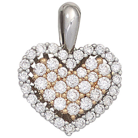 Anhänger Herz 585 Gold Weißgold Rotgold bicolor 43 Diamanten Brillanten Unkategorisiert online kaufen