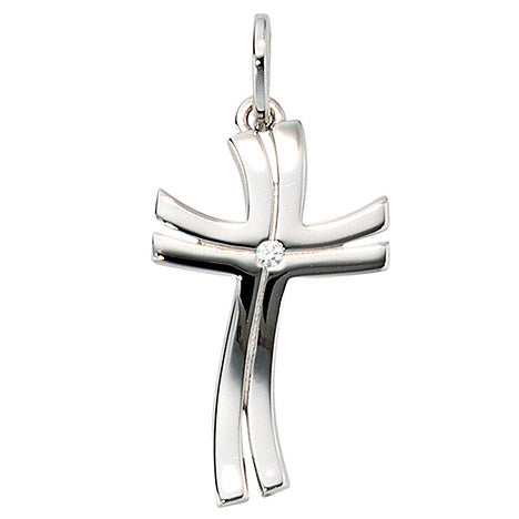Anhänger Kreuz 585 Gold Weißgold 1 Diamant Brillant Kreuzanhänger Goldkreuz Unkategorisiert online kaufen
