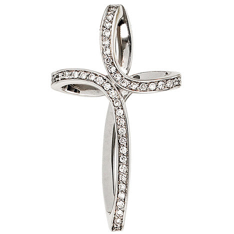 Anhänger Kreuz 585 Gold Weißgold 40 Diamanten Brillanten Kreuzanhänger Goldkreuz Unkategorisiert online kaufen