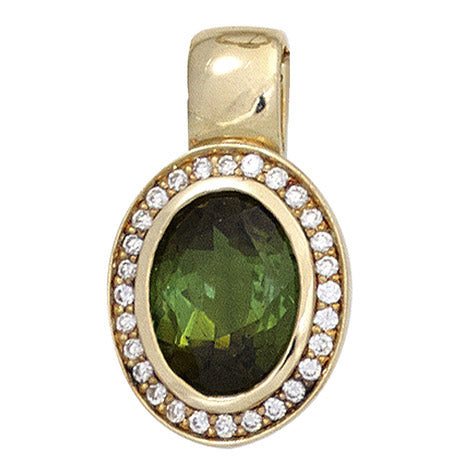 Anhänger oval 585 Gold Gelbgold 1 Turmalin grün 28 Diamanten Brillanten 0 11ct. Unkategorisiert online kaufen Anhänger oval 585 Gold Gelbgold 1 Turmalin grün 28 Diamanten Brillanten 0 11ct. Unkategorisiert online kaufen