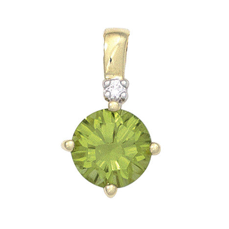 Anhänger rund 585 Gold Gelbgold 1 Peridot grün 1 Diamant Brillant Goldanhänger Unkategorisiert online kaufen