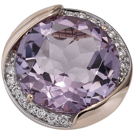 Anhänger rund 585 Gold Rotgold 16 Diamanten Brillanten 1 Amethyst violett lila Unkategorisiert online kaufen