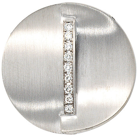 Anhänger rund 585 Gold Weißgold mattiert 9 Diamanten Brillanten 0 14ct. Unkategorisiert online kaufen