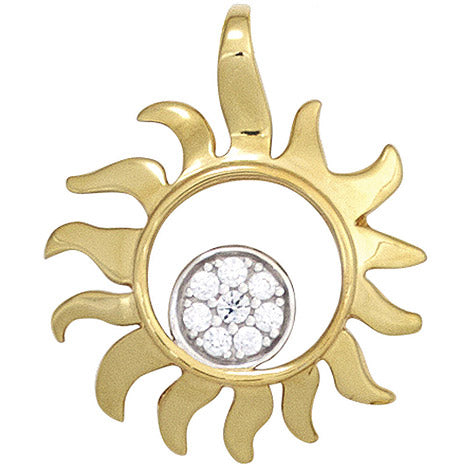 Anhänger Sonne 585 Gold Gelbgold bicolor 8 Diamanten Brillanten 0 07ct. Unkategorisiert online kaufen