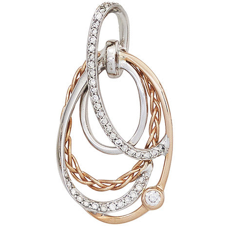 Anhänger verschlungen 585 Gold Weißgold Rotgold bicolor 41 Diamanten Brillanten Unkategorisiert online kaufen