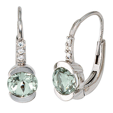 Boutons 585 Gold Weißgold 6 Diamanten 2 Amethyste grün Ohrringe Ohrhänger Unkategorisiert online kaufen