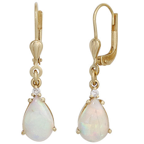 Boutons Tropfen 585 Gold Gelbgold 2 Opale 2 Diamanten Ohrringe Ohrhänger Unkategorisiert online kaufen