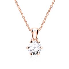 Brilladia Damen-Diamantkette ca. 0,20 ct TW/SI, 585 Roségold