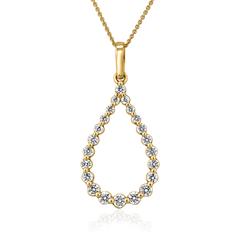 Brilladia Damen-Diamantkette Tropfen, 22 Brillanten 0,50 ct, 14/18 Karat Gelbgold Unkategorisiert Produktbild