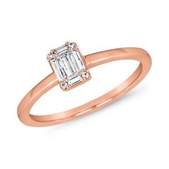 Brilladia Damen-Diamantring 585/750 Roségold, 4 Brillanten + 5 Baguette-Diamanten, 0,17 ct, Top Wesselton/SI Unkategorisiert online kaufen
