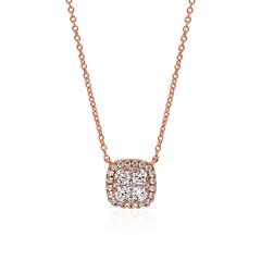 Brilladia Damen-Halo-Halskette Roségold, 29 Diamanten 0,51 ct Unkategorisiert online kaufen
