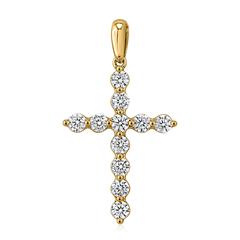 Brilladia Damen-Kreuzanhänger, 11 Brillanten, ca. 0,74 ct, TW/SI, Gelbgold 14/18 Karat Unkategorisiert online kaufen
