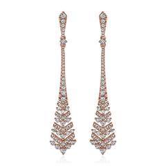 Brilladia Damen-Ohrstecker in Ohrhänger-Optik mit 118 Brillanten, ca. 1,79 ct G/SI, aus 585er oder 750er Roségold