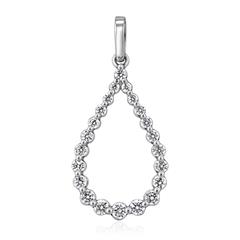 Brilladia Damen-Tropfenanhänger, 22 Brillanten ca. 0,50 ct TW/SI, 14/18 Karat Weißgold oder 950er Platin