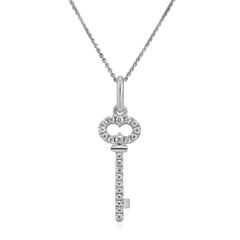 Brilladia Damenkette mit Schlüsselanhänger aus Weißgold, 22 Brillanten 0,10 ct Unkategorisiert online kaufen
