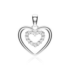Brilladia Doppelherz-Anhänger aus 585 Weißgold mit 14 Brillanten, ca. 0,08 ct Unkategorisiert Produktbild